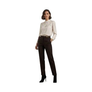 Vertigo Paris Dark Brown Trousers Made in France Gold Metallic Details